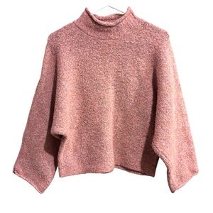 William Rast Peach Heather Mock Turtleneck Sweater Size Medium